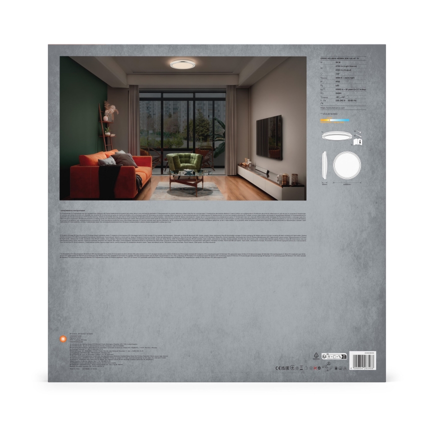Ledvance - LED Stropné svietidlo ORBIS HELMAN LED/36W/230V pr. 48,5 cm strieborná