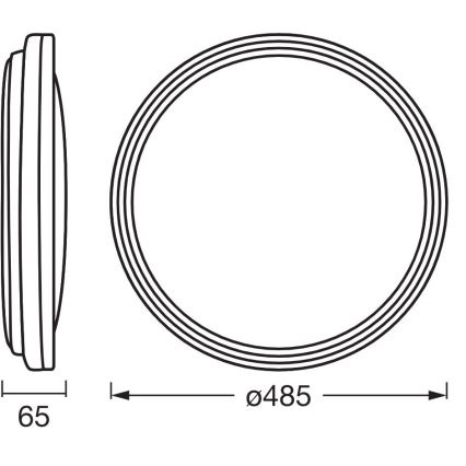 Ledvance - LED Stropné svietidlo ORBIS HELMAN LED/36W/230V pr. 48,5 cm strieborná