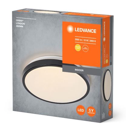 Ledvance - LED Stropné svietidlo ORBIS LONDON LED/16W/230V čierna