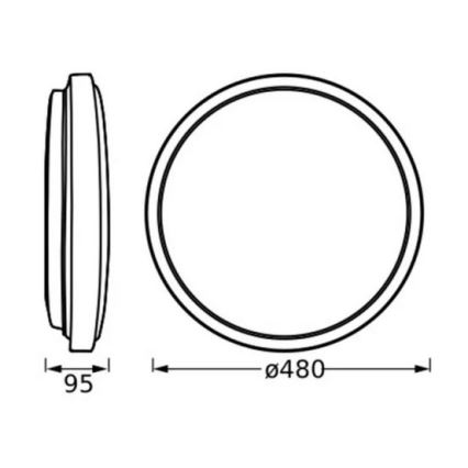 Ledvance - LED Stropné svietidlo ORBIS LONDON LED/36W/230V čierna