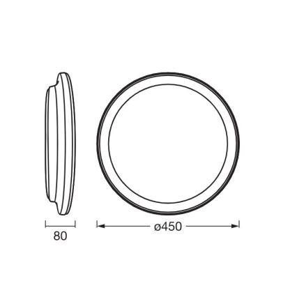 Ledvance - LED Stropné svietidlo ORBIS PEDERSON LED/24W/230V pr. 45 cm čierna