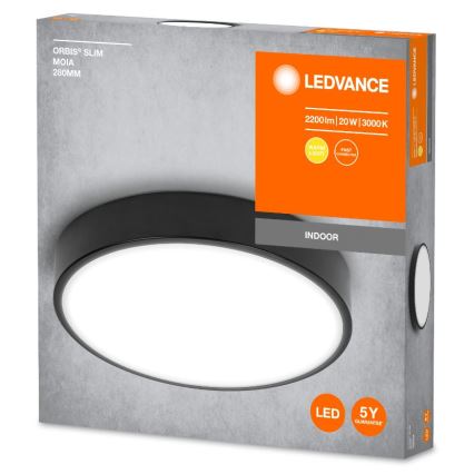 Ledvance - LED Stropné svietidlo ORBIS SLIM LED/20W/230V čierna