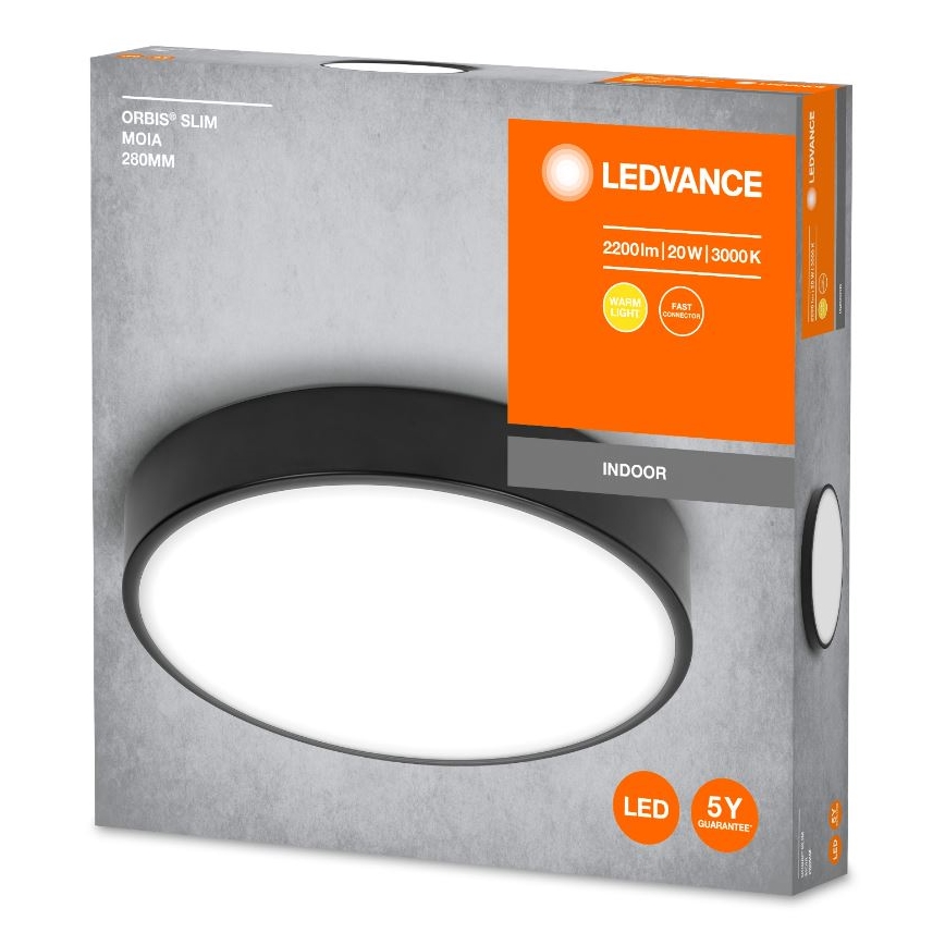 Ledvance - LED Stropné svietidlo ORBIS SLIM LED/20W/230V čierna