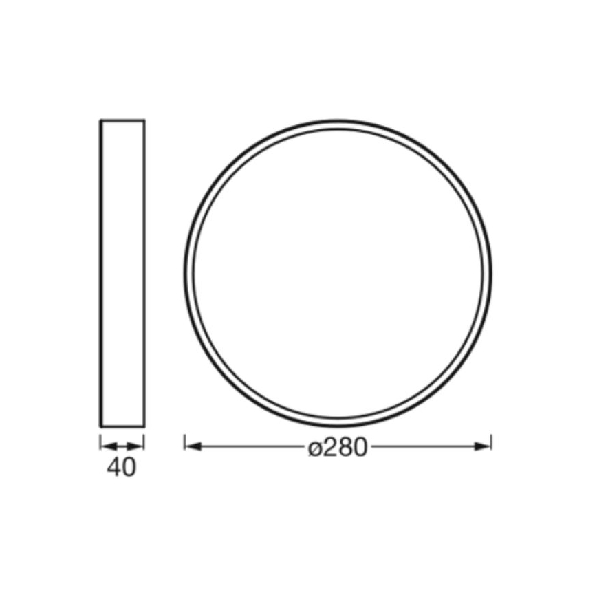 Ledvance - LED Stropné svietidlo ORBIS SLIM LED/20W/230V čierna