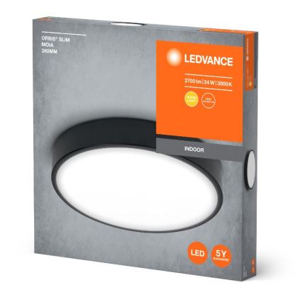 Ledvance - LED Stropné svietidlo ORBIS SLIM LED/24W/230V čierna