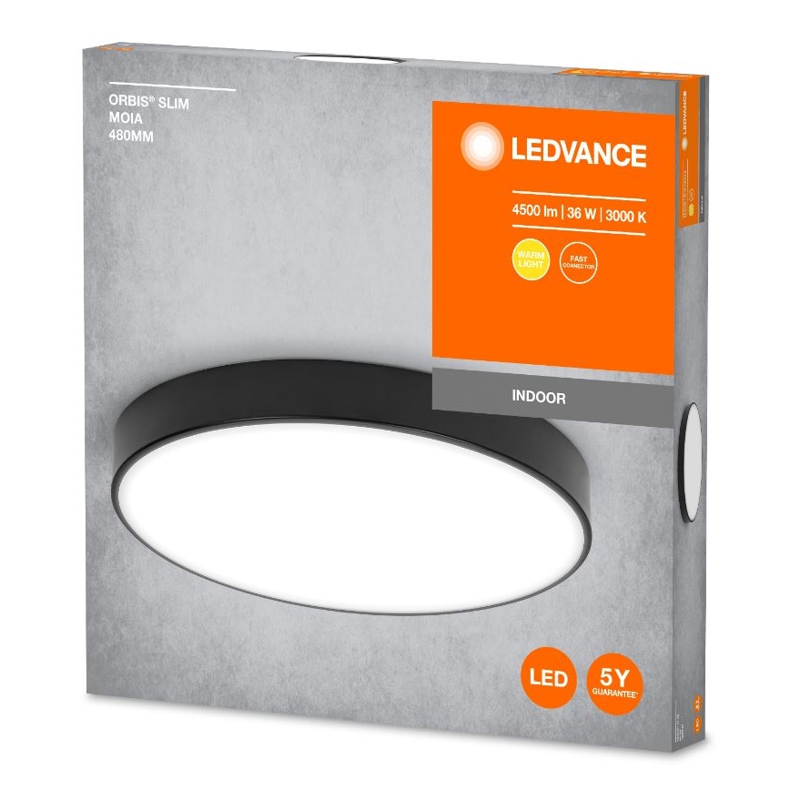 Ledvance - LED Stropné svietidlo ORBIS SLIM LED/36W/230V čierna