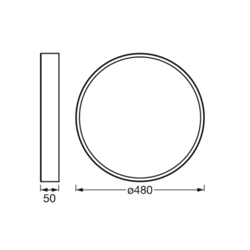 Ledvance - LED Stropné svietidlo ORBIS SLIM LED/36W/230V čierna