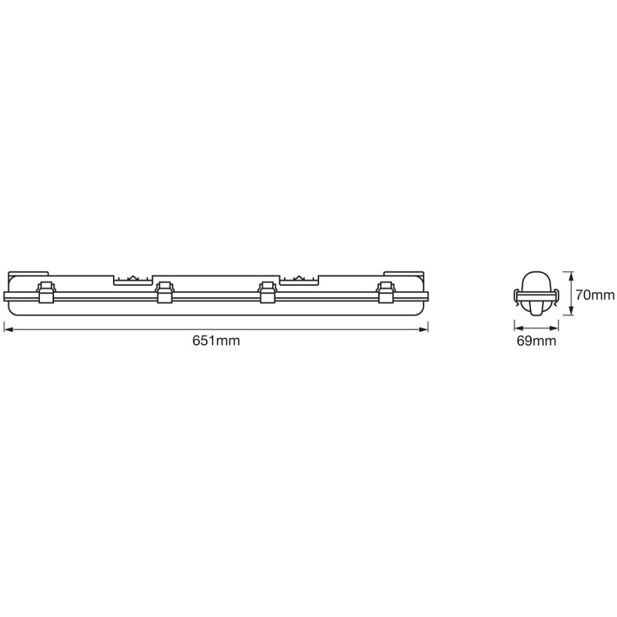 Ledvance - LED Technické žiarivkové svietidlo DAMP T8 1xG13/7W/230V IP65