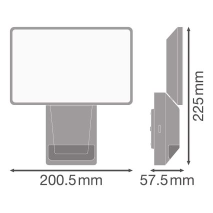 Ledvance - LED Vonkajší nástenný reflektor so senzorom FLOOD LED/27W/230V IP55