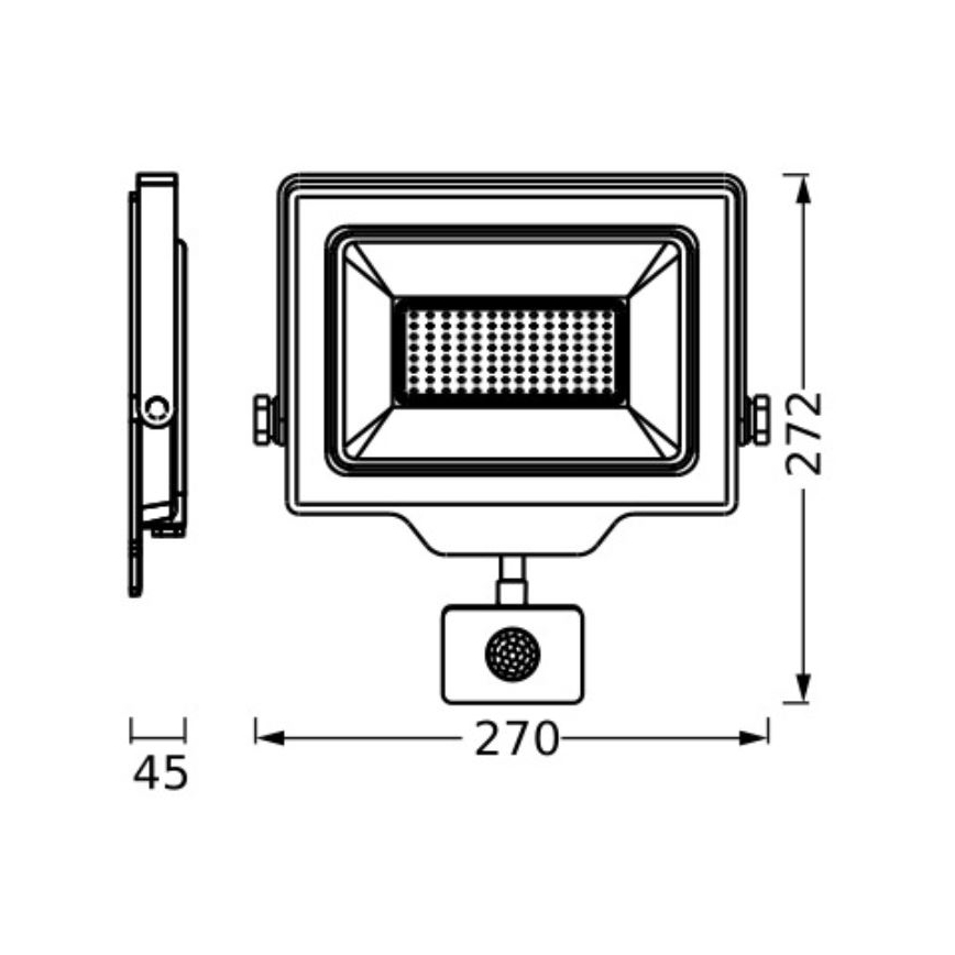 Ledvance - LED Vonkajší nástenný reflektor so senzorom FLOODLIGHT ESSENTIAL LED/100W/230V IP65