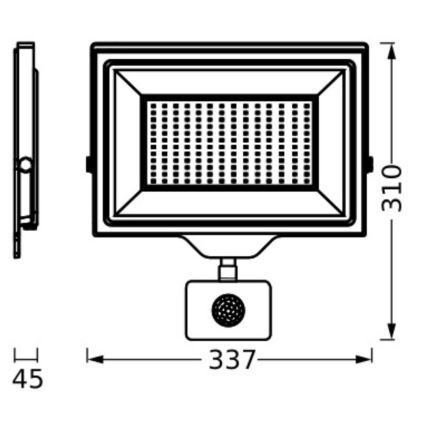 Ledvance - LED Vonkajší nástenný reflektor so senzorom FLOODLIGHT ESSENTIAL LED/150W/230V IP65