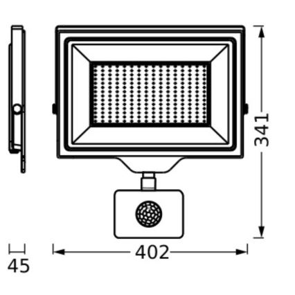 Ledvance - LED Vonkajší nástenný reflektor so senzorom FLOODLIGHT ESSENTIAL LED/200W/230V IP65