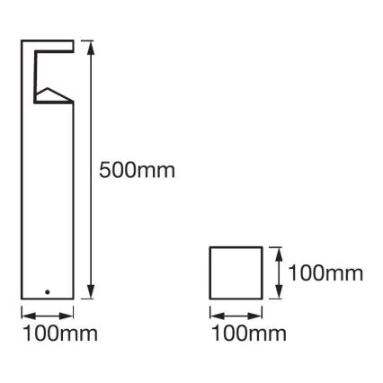 Ledvance - LED Vonkajšia lampa PYRAMID 1xLED/9W/230V IP44 50 cm