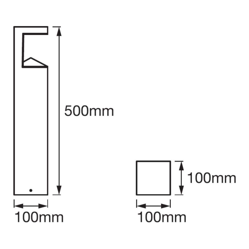 Ledvance - LED Vonkajšia lampa PYRAMID 1xLED/9W/230V IP44 50 cm