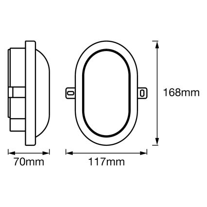 Ledvance - LED Vonkajšie nástenné svietidlo BULKHEAD LED/6W/230V IP54 čierna