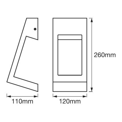 Ledvance - LED Vonkajšie nástenné svietidlo EDGE LED/7W/230V IP44