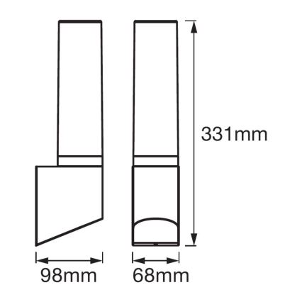 Ledvance - LED Vonkajšie nástenné svietidlo FLARE 1xLED/7W/230V IP44