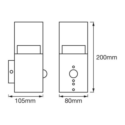 Ledvance - LED Vonkajšie nástenné svietidlo so senzorom CRYSTAL 1xLED/5W/230V IP44