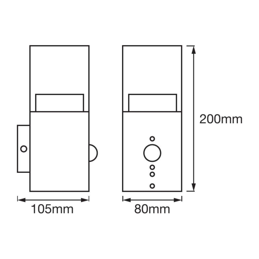 Ledvance - LED Vonkajšie nástenné svietidlo so senzorom CRYSTAL 1xLED/5W/230V IP44