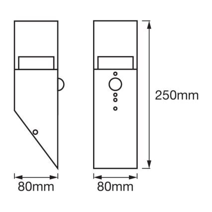 Ledvance - LED Vonkajšie nástenné svietidlo so senzorom CRYSTAL 1xLED/5W/230V IP44