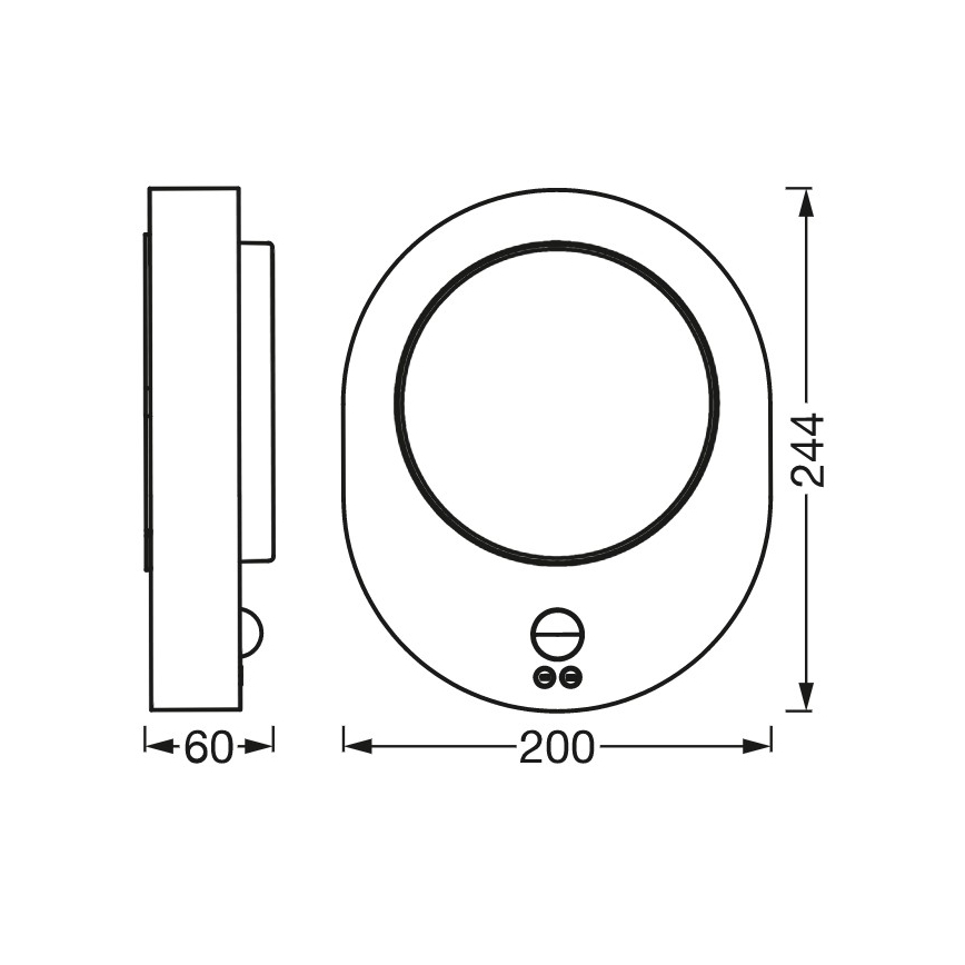 Ledvance - LED Vonkajšie nástenné svietidlo so senzorom DISC LED/8W/230V IP44