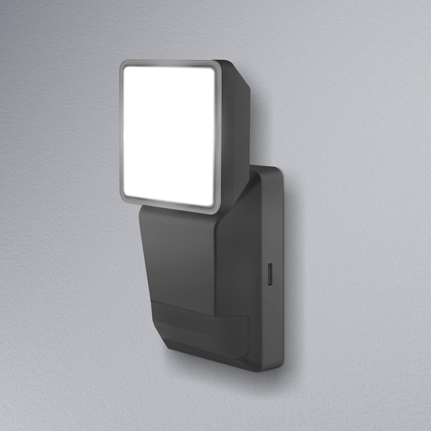 Ledvance - LED Vonkajšie nástenné svietidlo so senzorom SPOT LED/8W/230V IP55 čierna