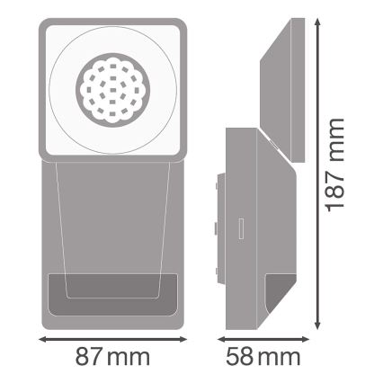 Ledvance - LED Vonkajšie nástenné svietidlo so senzorom SPOT LED/8W/230V IP55 čierna