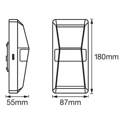 Ledvance - LED Vonkajšie nástenné svietidlo so senzorom UPDOWN LED/10W/230V IP55