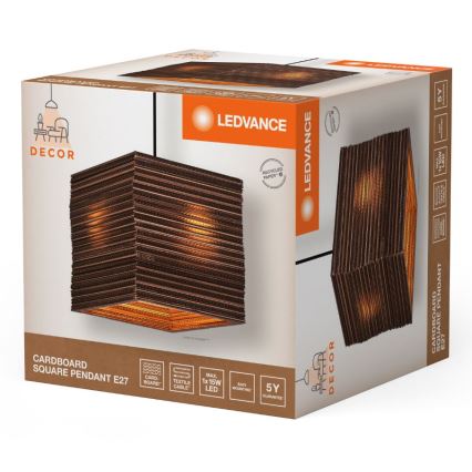 Ledvance - Luster na lanku DECOR CARDBOARD 1xE27/15W/230V 25x25 cm