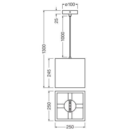 Ledvance - Luster na lanku DECOR CARDBOARD 1xE27/15W/230V 25x25 cm