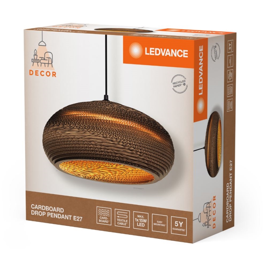Ledvance - Luster na lanku DECOR CARDBOARD 1xE27/15W/230V pr. 40 cm