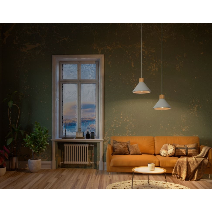 Ledvance - Luster na lanku DECOR CONCRETE 1xE27/15W/230V pr. 22 cm betón šedá