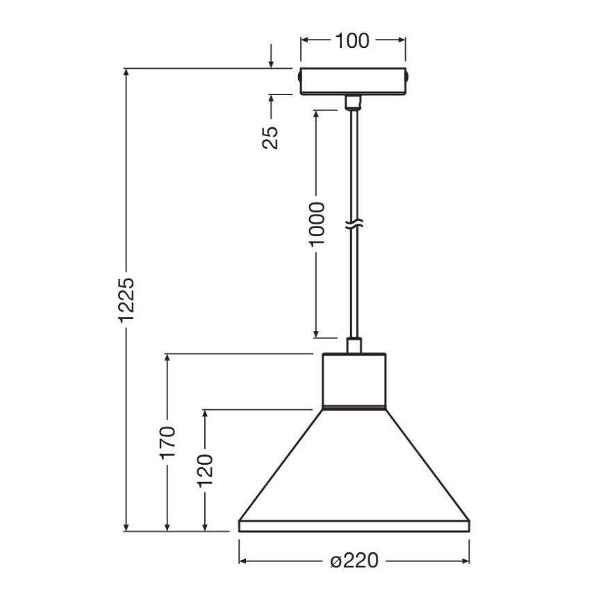 Ledvance - Luster na lanku DECOR CONCRETE 1xE27/15W/230V pr. 22 cm betón šedá