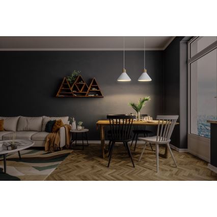 Ledvance - Luster na lanku DECOR PLASTER 1xE27/25W/230V pr. 22 cm sadra biela