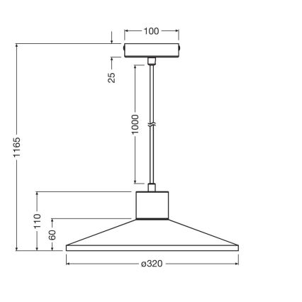 Ledvance - Luster na lanku DECOR PLASTER 1xE27/25W/230V pr. 32 cm sadra biela