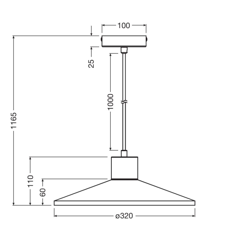 Ledvance - Luster na lanku DECOR PLASTER 1xE27/25W/230V pr. 32 cm sadra biela