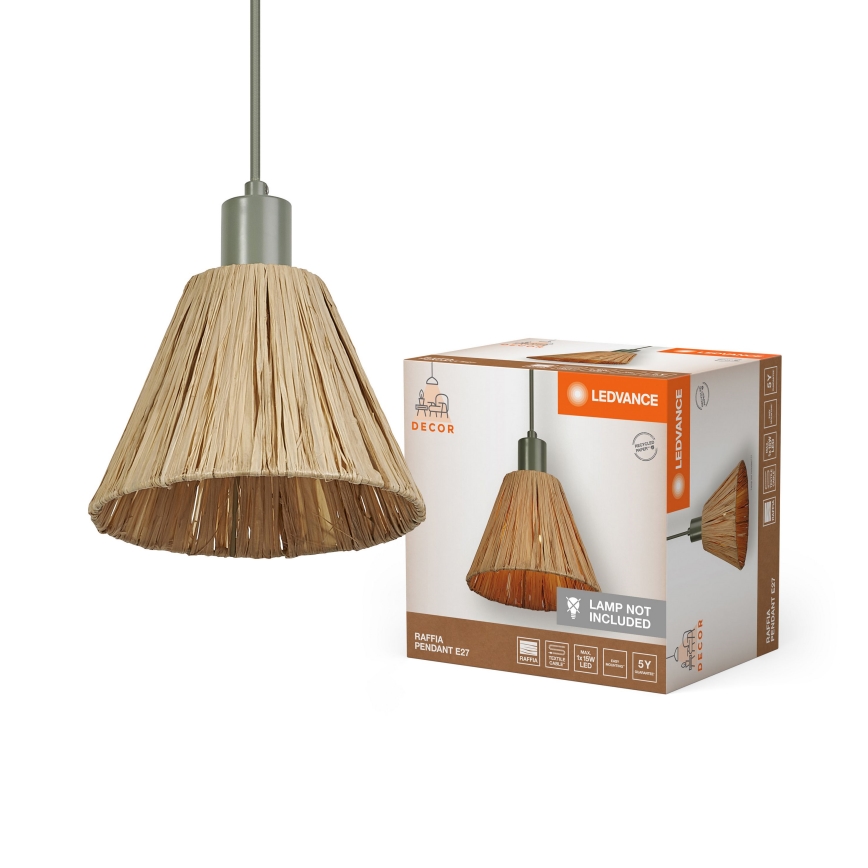 Ledvance - Luster na lanku DECOR RAFFIA 1xE27/15W/230V rafia