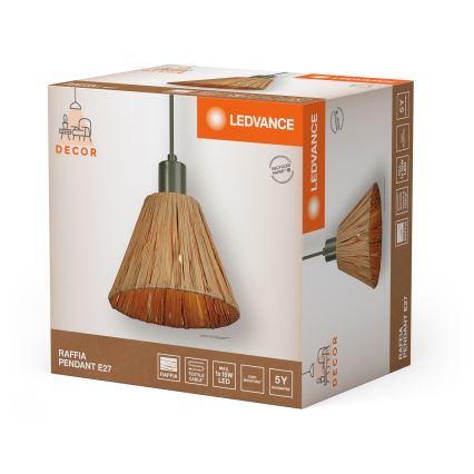 Ledvance - Luster na lanku DECOR RAFFIA 1xE27/15W/230V rafia