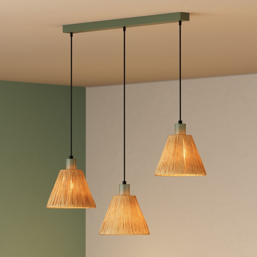 Ledvance - Luster na lanku DECOR RAFFIA 3xE27/15W/230V rafia