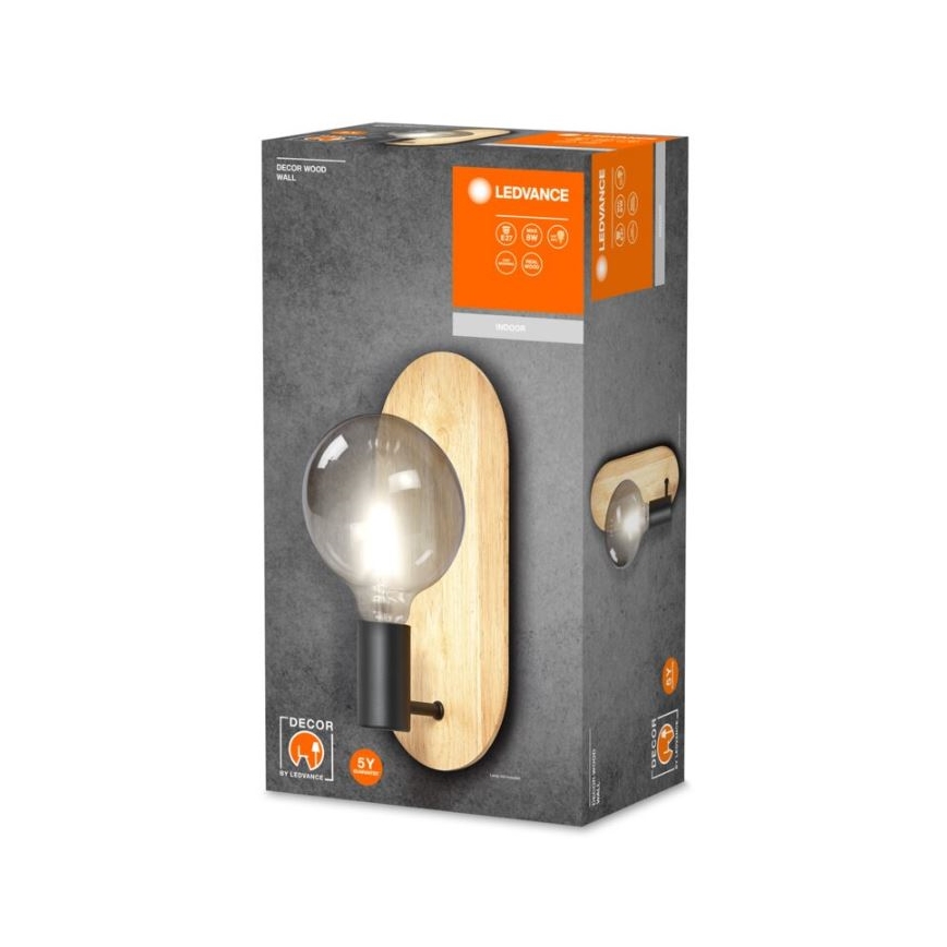 Ledvance - Nástenné svietidlo DECOR WOOD 1xE27/8W/230V