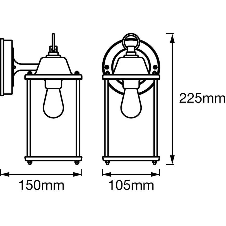 Ledvance - Nástenné svietidlo ENDURA 1xE27/60W/230V IP23