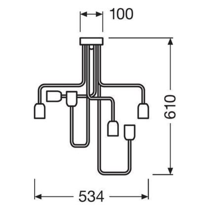 Ledvance - Prisadený luster PIPE 6xE27/40W/230V