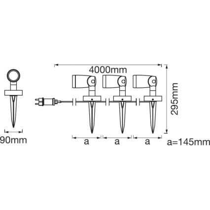 Ledvance - SADA 3x LED RGBW Vonkajšia lampa SMART+ SPOT 3xLED/4,5W/230V IP65 Wi-Fi