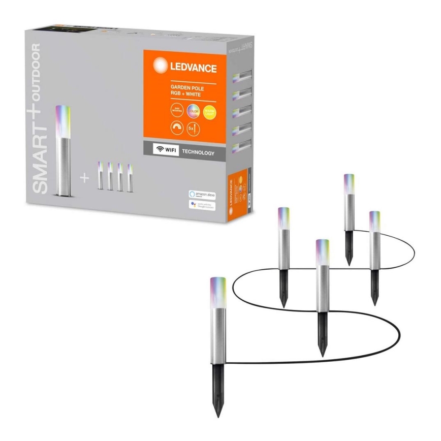 Ledvance - SADA 5x LED RGBW Vonkajšia lampa SMART+ GARDEN POLE 5xLED/5,7W/230V IP65 Wi-Fi