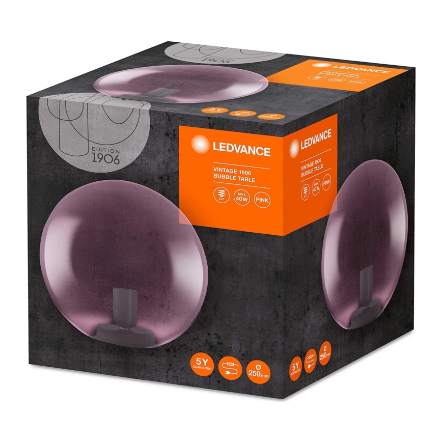 Ledvance - Stolná lampa BUBBLE 1xE27/40W/230V ružová