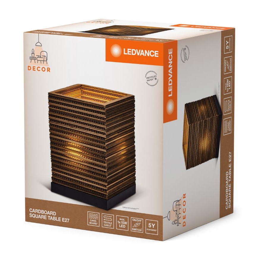 Ledvance - Stolná lampa DECOR CARDBOARD 1xE27/15W/230V 20x20 cm