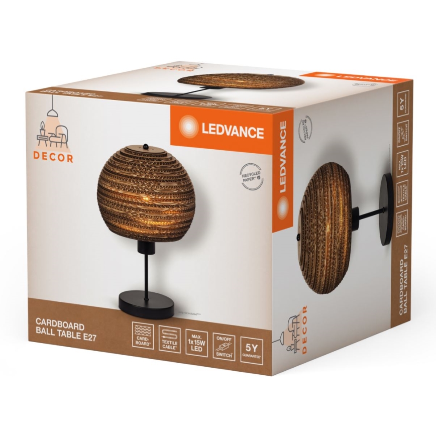 Ledvance - Stolná lampa DECOR CARDBOARD 1xE27/15W/230V pr. 26 cm