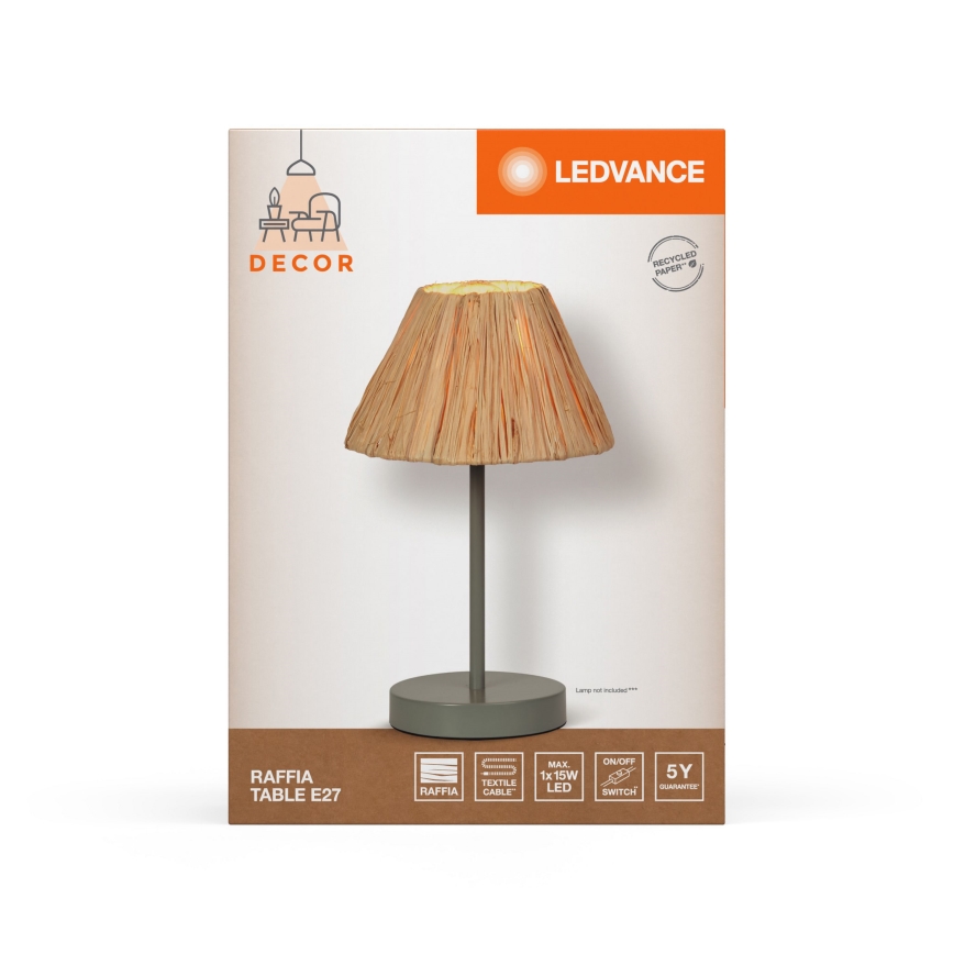 Ledvance - Stolná lampa DECOR RAFFIA 1xE27/15W/230V rafia