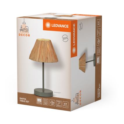 Ledvance - Stolná lampa DECOR RAFFIA 1xE27/15W/230V rafia