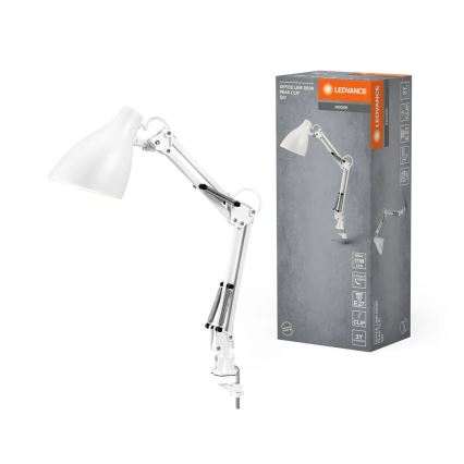 Ledvance - Stolová lampa s klipom PEAR 1xE27/11W/230V biela